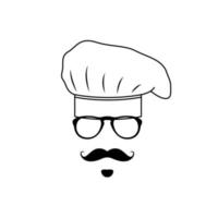 avatar de chef hombre. icono de sombrero de cocinero. gráficos vectoriales. vector
