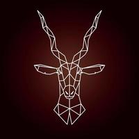 Antelope in geometric style. Vector illustration of animal for use as a print on t-shirt and poster.