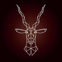 Antelope in geometric style. Vector illustration of animal for use as a print on t-shirt and poster.