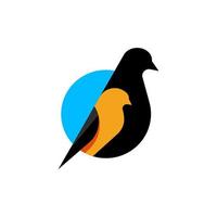 Ilustración de icono de vector de logotipo de pájaro