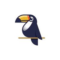 Toucan logo. Isolated toucan mascot cartoon vector illustration