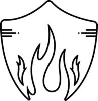 Line icon for fire vector