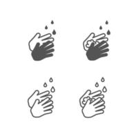 vector illustration of washing hand isolated icon