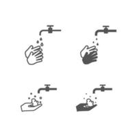 vector illustration of washing hand isolated icon