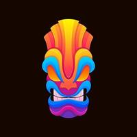 colorful tiki mask design vector