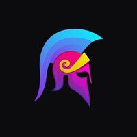 colorful spartan mask design vector