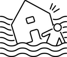 Line icon for flood hurricane vector