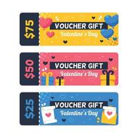 Colorful Flat Valentine's Day Voucher Gift vector