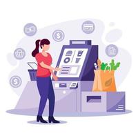 Flat Design Untact Payment Shopping vector