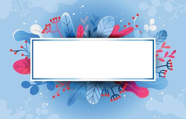 Spring Winter Floral Frame Template