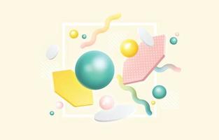 Colorful 3D Geometric Shapes Background Concept vector