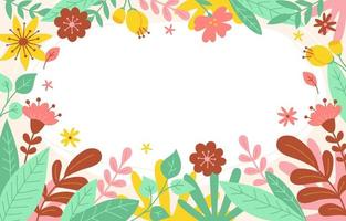 Colorful Spring Flower Border Background vector