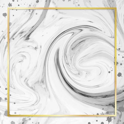Inkspace Swirl Background with Gold Frame