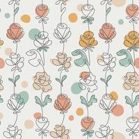 Roses Outline Seamless Pattern vector