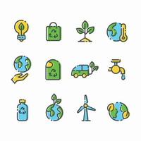 Set of Earth Day Ecology Icon vector