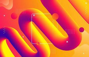 3D Flow Shape Background in Orange Purple Color vector