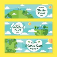 Flat Design Mother Earth Day Banner vector