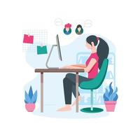 Working From Home Concept vector