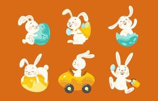 Cute Easter Bunny Characters vector