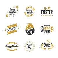 Happy Easter Label Template Set vector