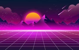 Retro Futuristic 80s Background vector