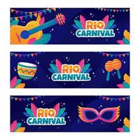 Rio Festival with Colorful Icons vector