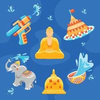 Collection of Songkran Icon vector