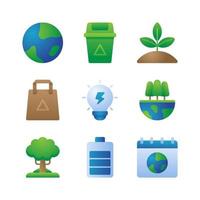 Ecology Icons Collection vector