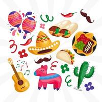 Cinco De Mayo Icon Set vector