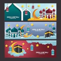 Isra Mi'raj Banner Collection vector