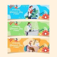 Women's Day Multiple Routine Activities Banner vector