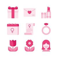 Womens Day Icon Set Collection vector