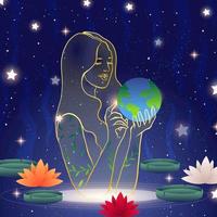 Earth Day Mother of Nature Concept vector