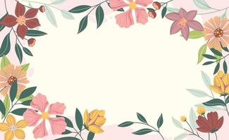 fondo de primavera con hermosas flores de colores vector