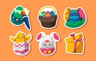 Easter Day Sticker Collection vector