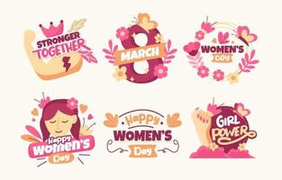 Women Day Sticker Collection vector