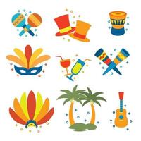 Rio Festival Icon Set vector