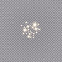 Efecto de luz brillante con muchas partículas de brillo de fondo aislado. vector nube estrellada con polvo. decoración navideña mágica