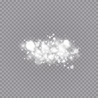 Glowing light effect with many glitter particles isolated background. Vector starry cloud with dust. Magic christmas decoration