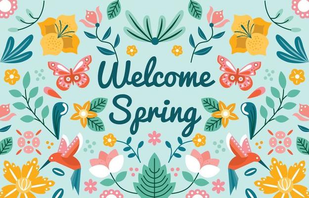 Welcoming Spring Ornament Background