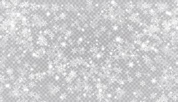 White snow flies background. Christmas snowflakes. Winter blizzard background illustration. vector