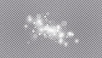 Glowing light effect with many glitter particles isolated background. Vector starry cloud with dust. Magic christmas decoration