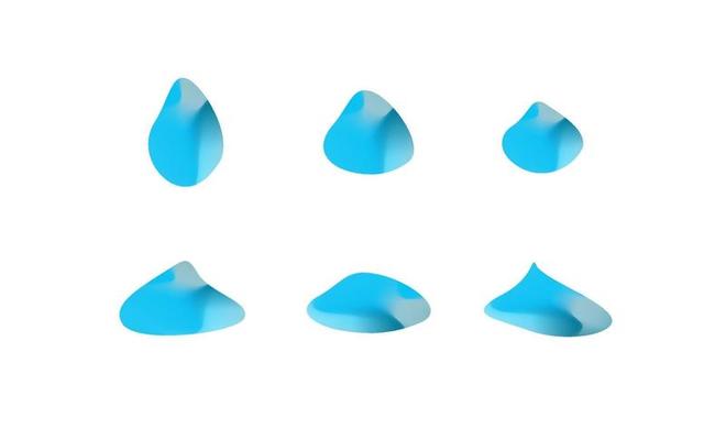 Set of abstract modern graphic elements. Gradient bright shapes in the form of water droplets. Modern abstract colorful vector fluid collection