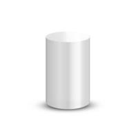 White cylinder isolated on white background. Vector illustration