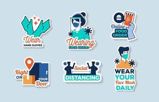 Protocol in Daily New Normal Life Sticker vector