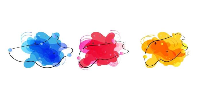 Gradient geometric banners with flowing liquid shapes. Dynamic Fluid design for logo, flyers or presentstion. Abstract vector background