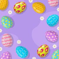 Easter Eggs Background in Flat Design vector