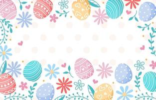 Hand Drawn Easter Eggs Background vector