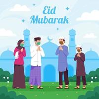 saludos del eid sobre situación pandémica vector