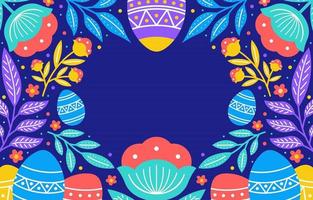 Easter Background in Colorful Flower and Foliage vector